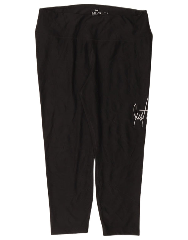 Leggings NIKE Dri Fit Graphic Capri pentru femei UK 18 XL Poliester negru