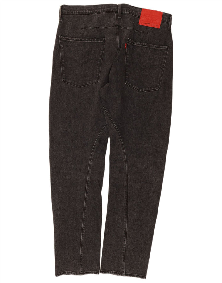 LEVI'S Mens 502 Tapered Jeans W33 L32 Black Cotton