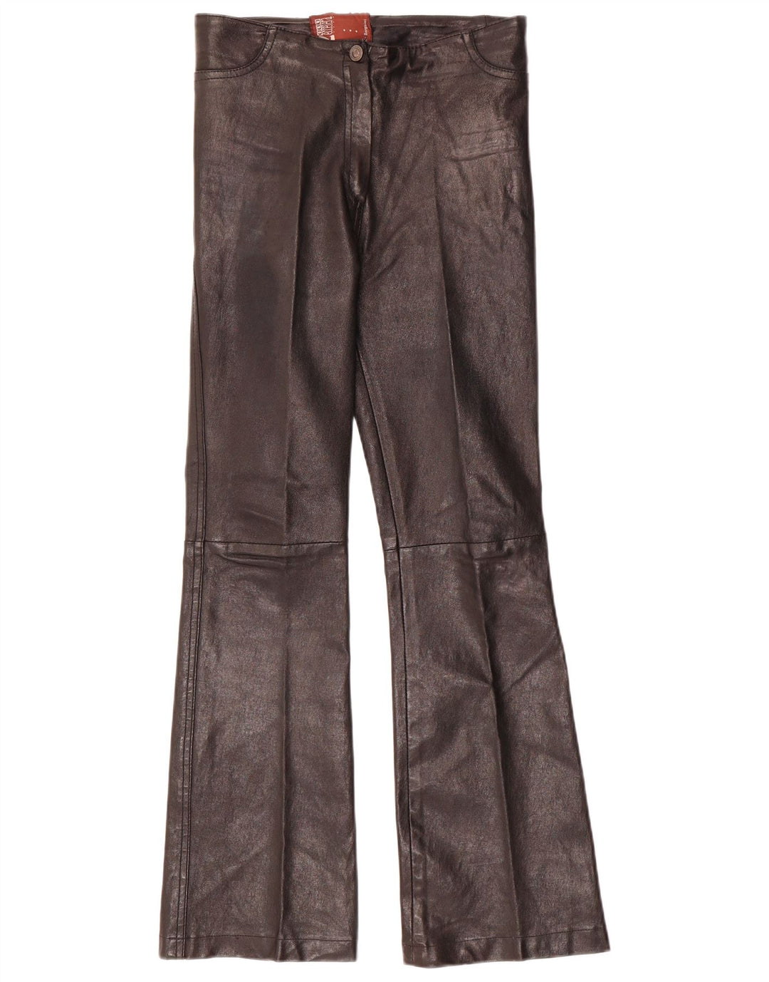 Pantaloni din piele vintage pentru femei L28 L30 negru