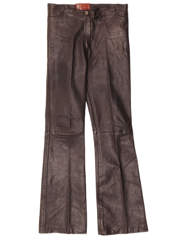 Pantaloni din piele vintage pentru femei L28 L30 negru