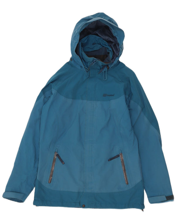 Jachetă de ploaie supradimensionată cu glugă pentru femei Berghaus UK 10 Small Blue Colorblock