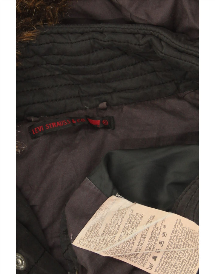 Jachetă căptușită cu glugă Levi's pentru bărbați UK 42 XL Poliester negru