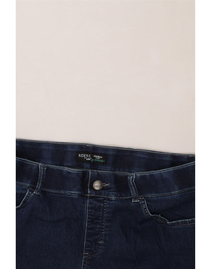 LEE Womens Raiders Mid Rise Capri Jeans W38 L19 Navy Blue Vintage Lee and Second-Hand Lee from Messina Hembry 