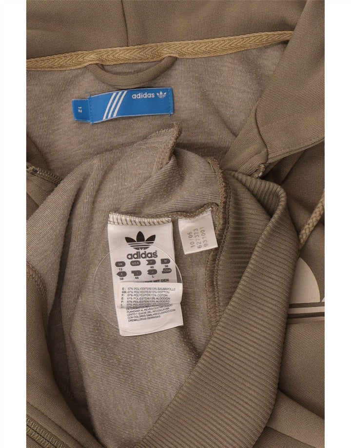 Pulover Adidas pentru femei, cu fermoar, UK 12 Poliester kaki mediu