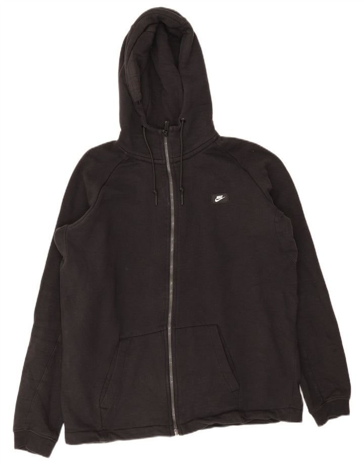 Pulover Nike pentru bărbați, cu fermoar, bumbac mediu negru