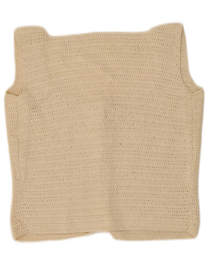 Crop Top Vintage pentru femei UK 10 Small Off White