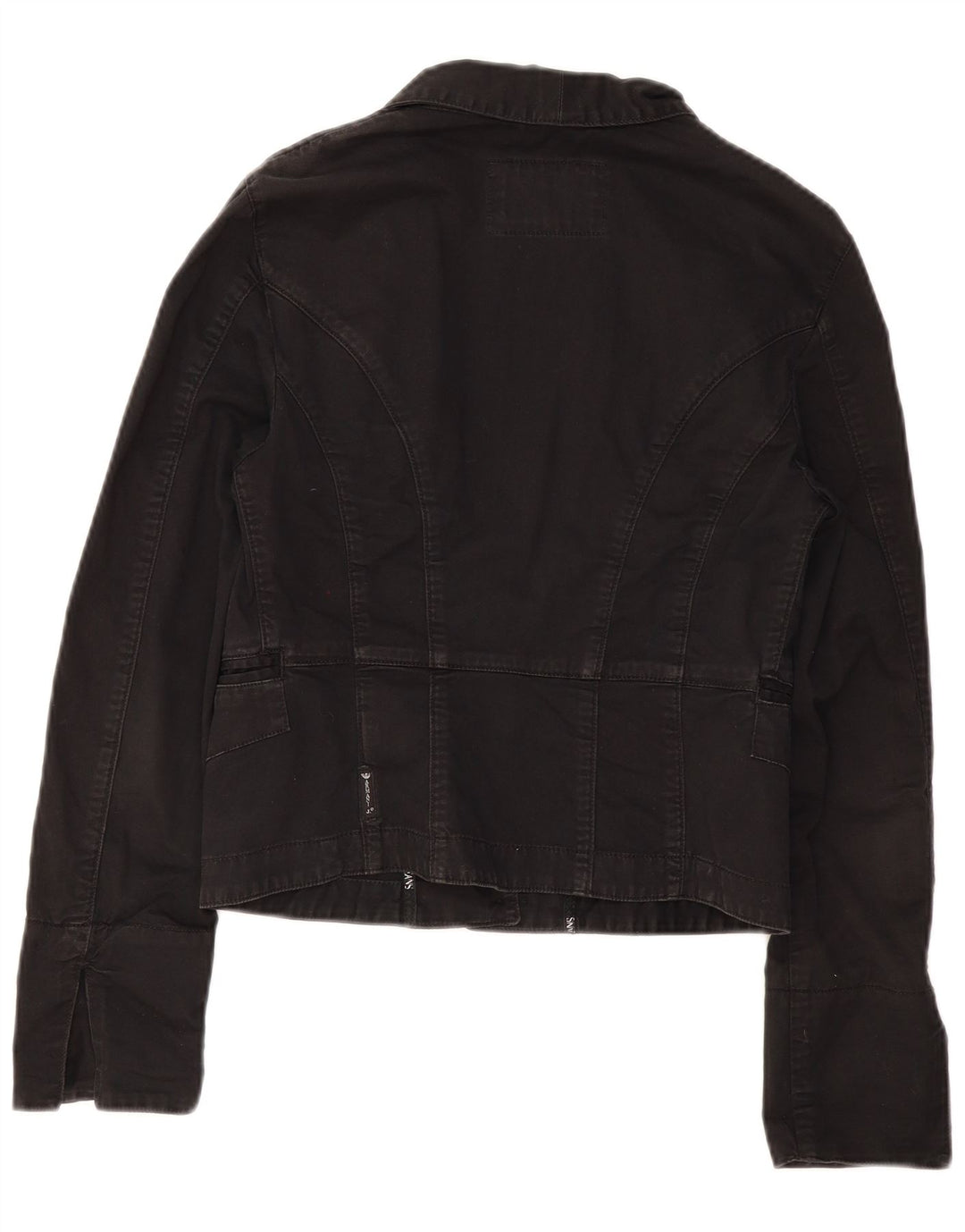 Jachetă Blazer Crop 3 Buttons pentru Damă Armani Jeans IT 44 Bumbac Negru Mediu