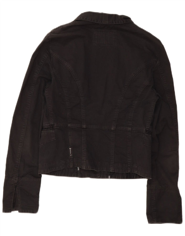 Jachetă Blazer Crop 3 Buttons pentru Damă Armani Jeans IT 44 Bumbac Negru Mediu