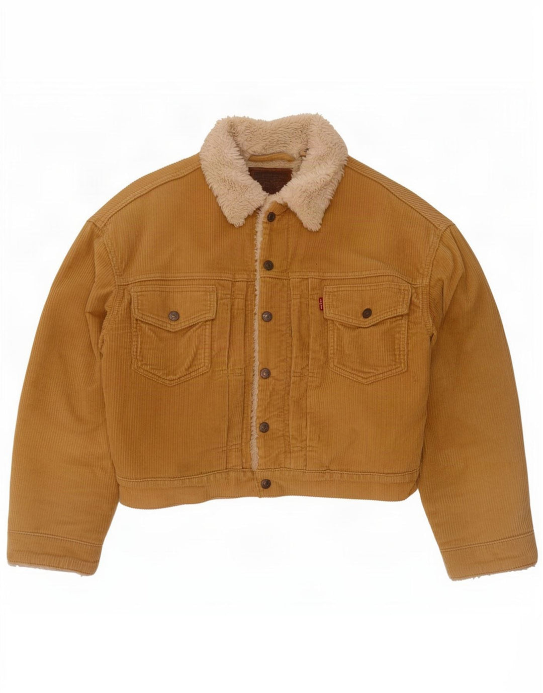 Jachetă Oversized Crop Sherpa din velur pentru femei Levi's UK 10 Small Beige