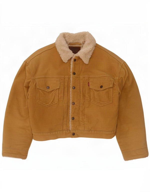 Jachetă Oversized Crop Sherpa din velur pentru femei Levi's UK 10 Small Beige
