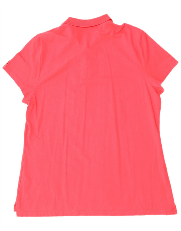 TOMMY HILFIGER Tricou polo cu grafică pentru femei UK 20 2XL Bumbac roșu