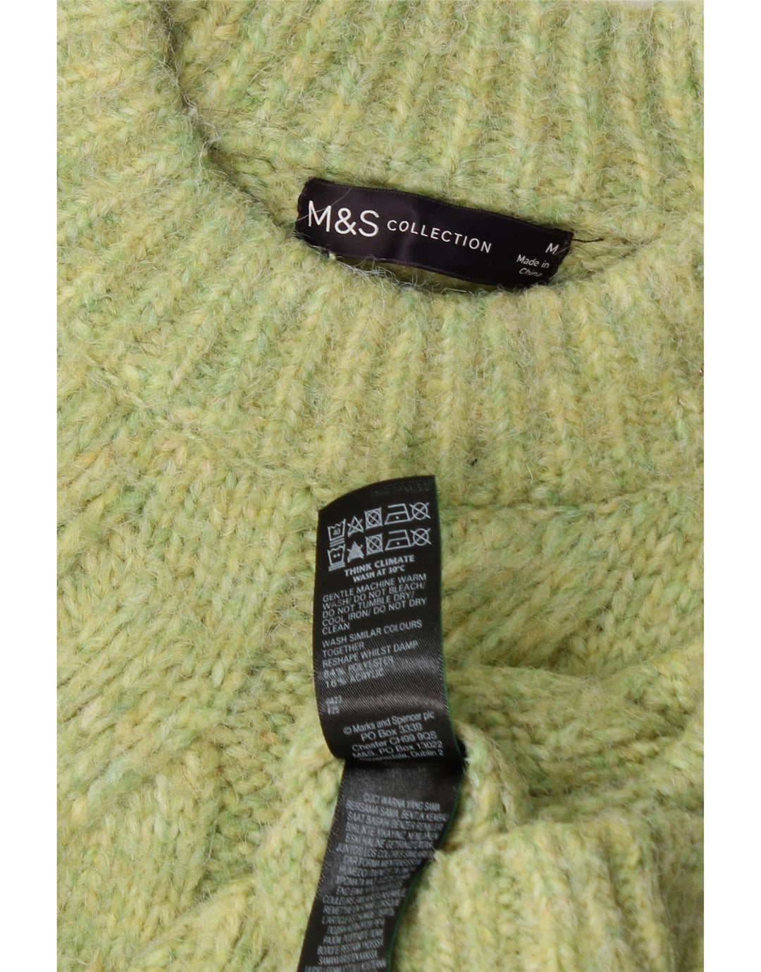 Pulover pentru femei Marks & Spencer cu decolteu triplu UK 14 verde mediu