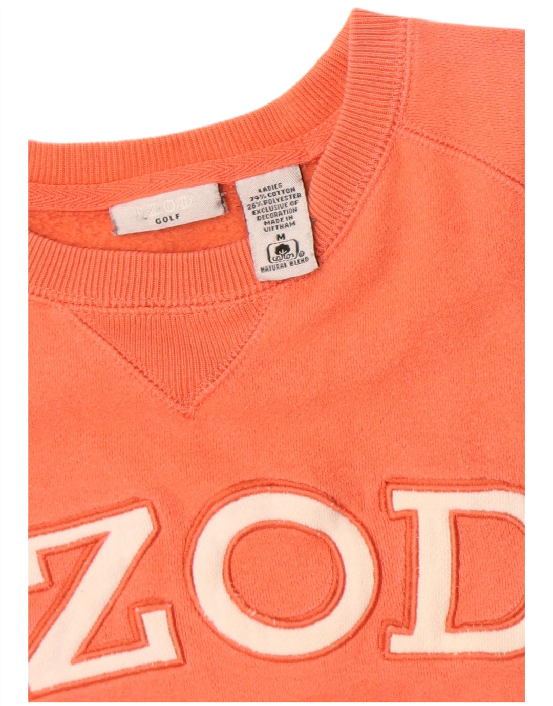Hanorac cu grafic pentru femei Izod Pulover UK 14 Bumbac portocaliu mediu