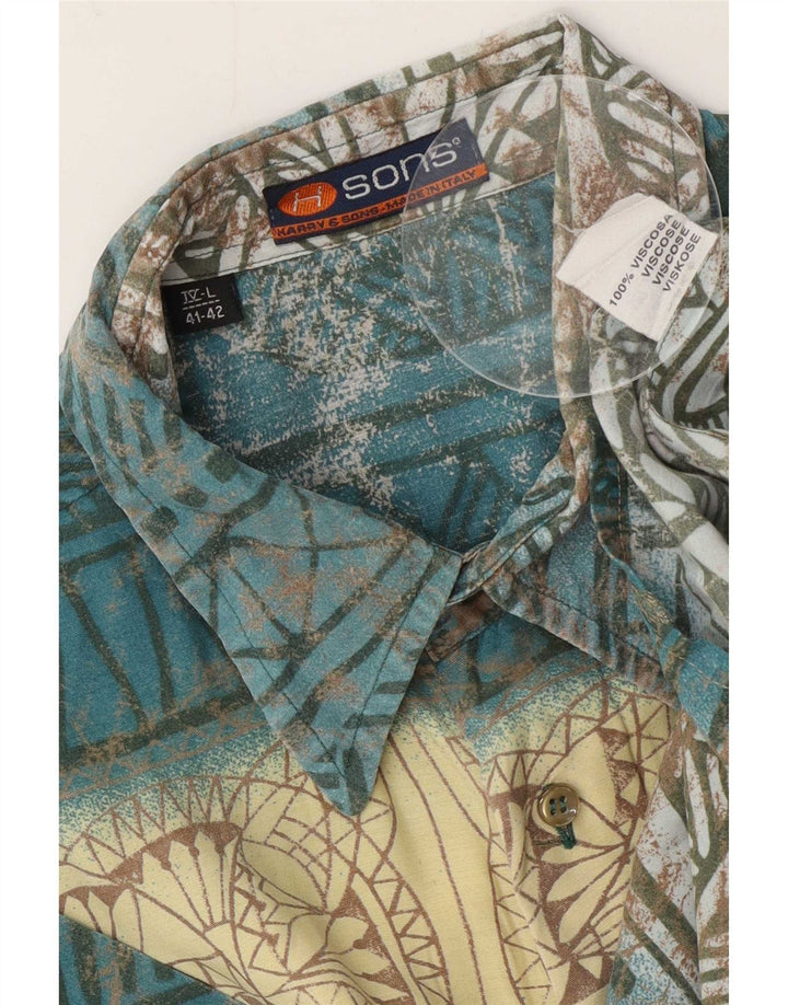 Harry & Sons Cămașă pentru bărbați Mărimea 41/42 Mare Multicolor Geometric