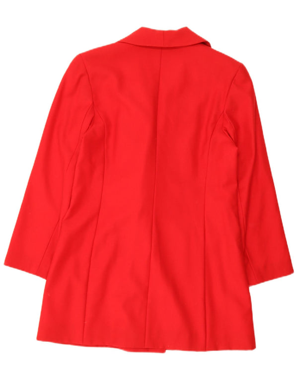 Jachetă vintage pentru femei la dublu-breaste UK 12, roșu mediu
