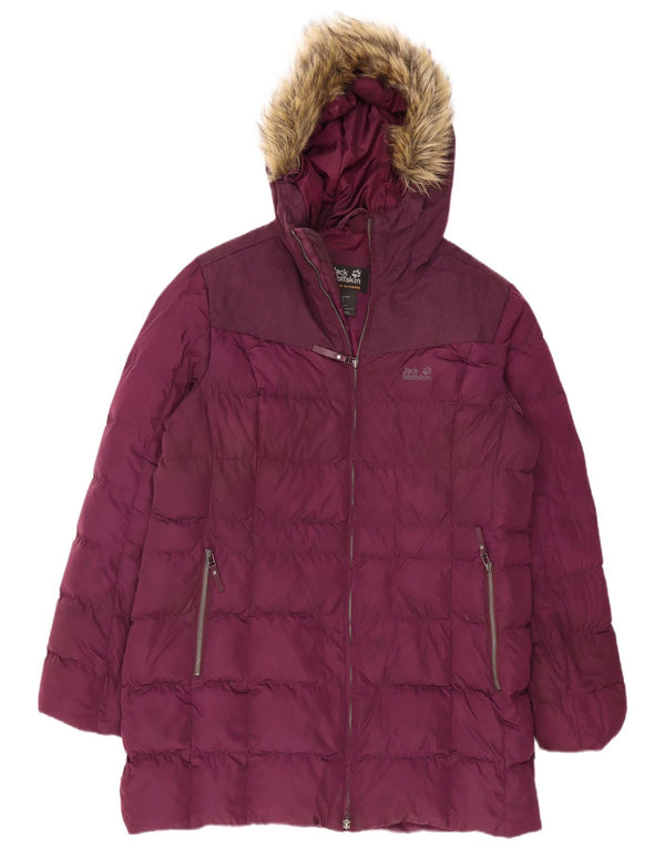 Jack Wolfskin Jachetă căptușită cu glugă pentru femei UK 20 2XL Bordeaux Poliester