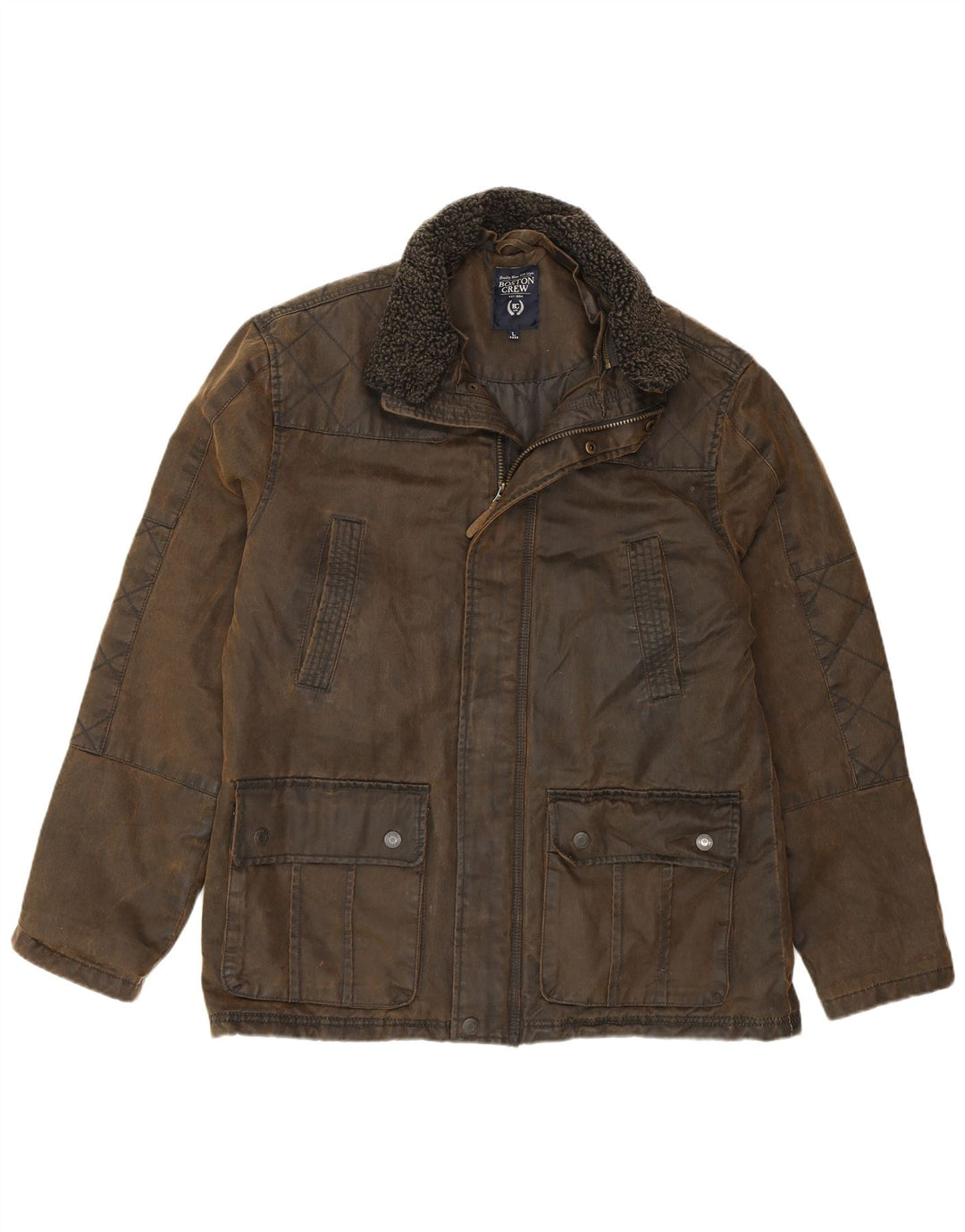 BOSTON CREW Jachetă pentru bărbați din bumbac cerat UK 40, bumbac mare kaki