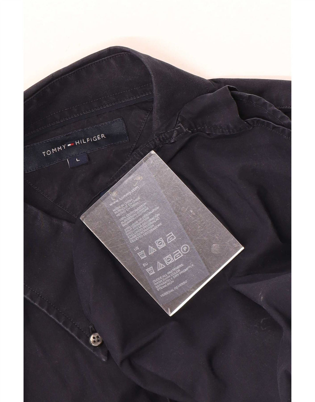 Cămașă grafică pentru bărbați Tommy Hilfiger, mare din bumbac bleumarin