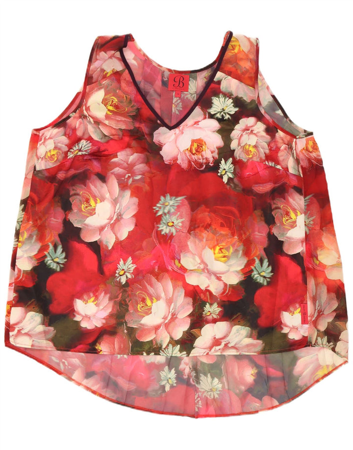 Bluză pentru femei Ted Baker, Marea Britanie 14, Poliester Floral Roșu