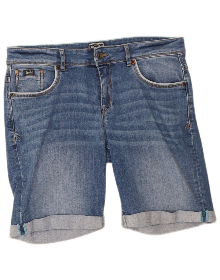 Pantaloni scurti din blugi pentru femei Superdry W34, bumbac albastru mare