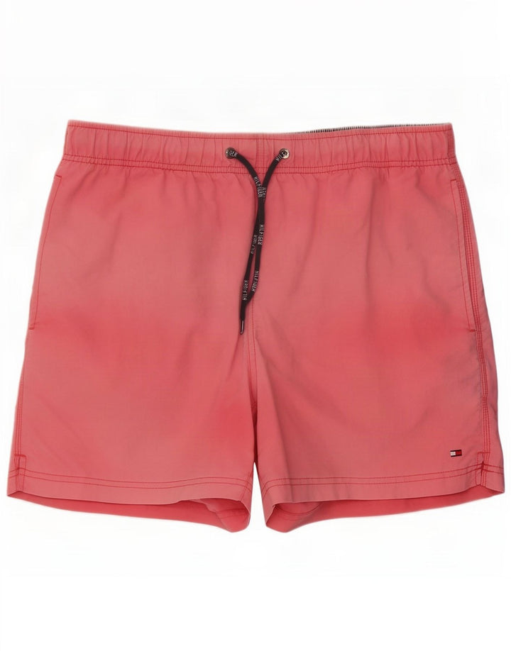 Pantaloni scurți de înot Tommy Hilfiger pentru bărbați, poliester roz mediu