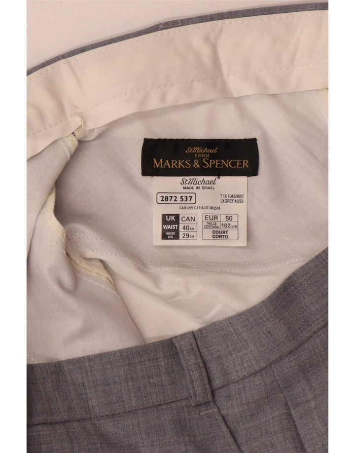 Marks & Spencer Pantaloni drepți pentru bărbați L40 L29 Poliester gri
