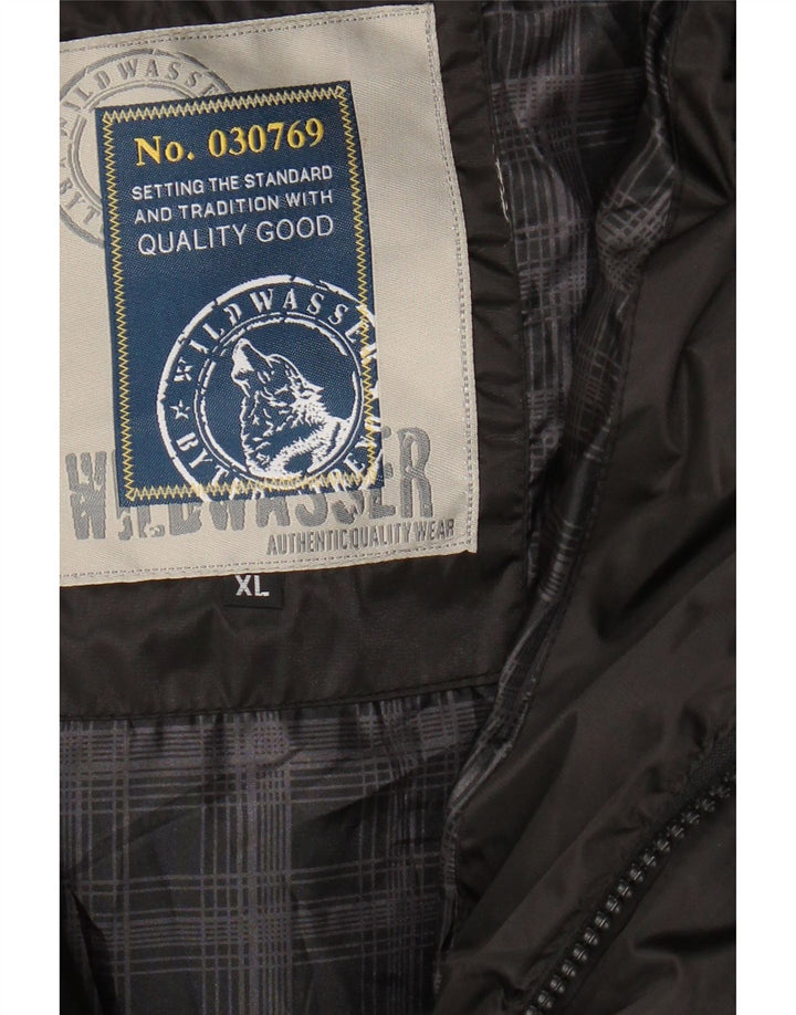 VINTAGE Mens Padded Jacket UK 42 XL Black Polyester Vintage Vintage and Second-Hand Vintage from Messina Hembry 