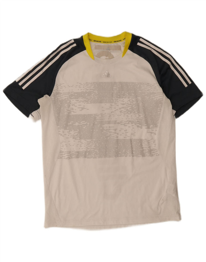 Tricou cu grafic Climacool pentru bărbați Adidas Top Mediu Alb Colorblock