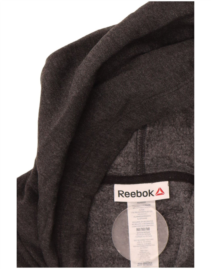 Jumper Reebok pentru femei, supradimensionat, cu capota, UK 14, bumbac, gri mediu