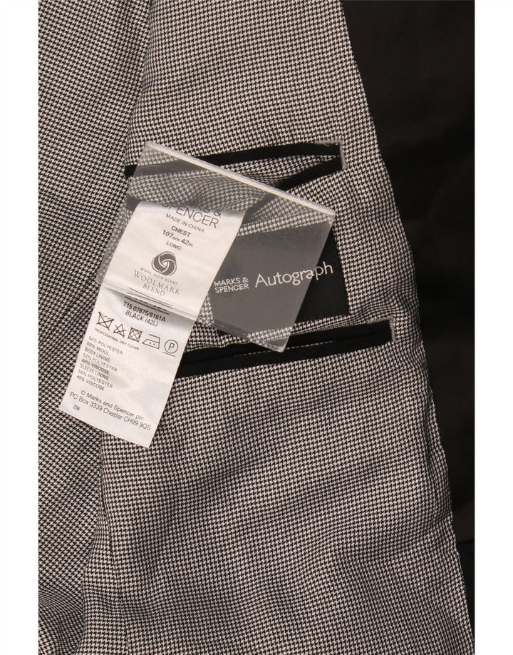 Jachetă pentru bărbați Marks & Spencer Autograph cu 2 nasturi, UK 42 XL Negru