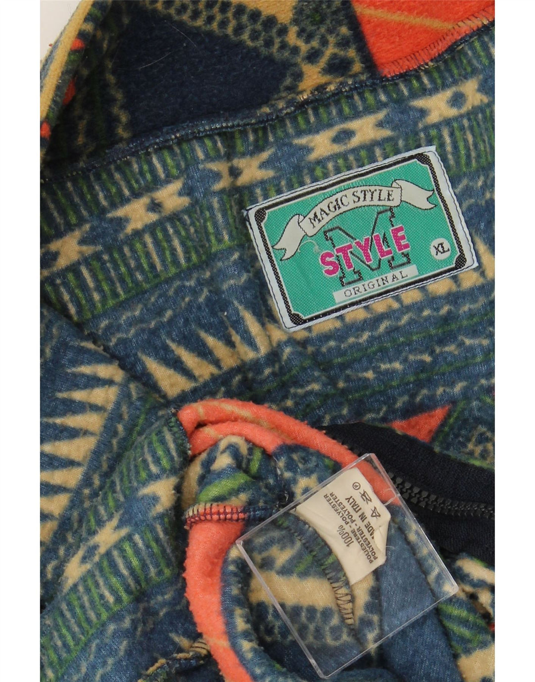 Jachetă din lână pentru bărbați VINTAGE UK 42 XL Poliester geometric multicolor