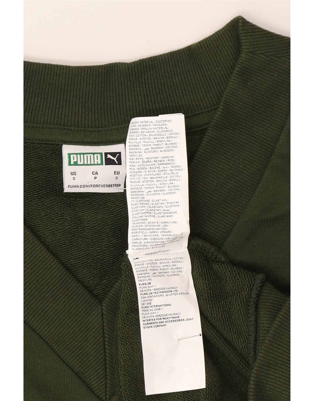 Pulover PUMA fără mâneci pentru bărbați, bumbac verde mic
