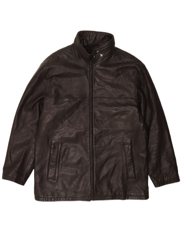 Jachetă de piele cu glugă pentru bărbați Pierre Cardin UK 44 2XL Negru
