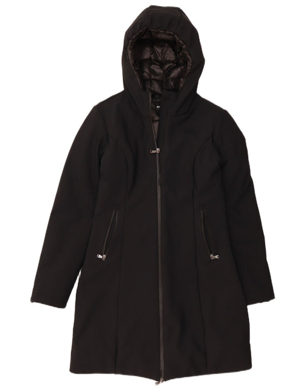 BRUGI Womens Hooded Padded Coat IT 42 Medium Black Polyamide