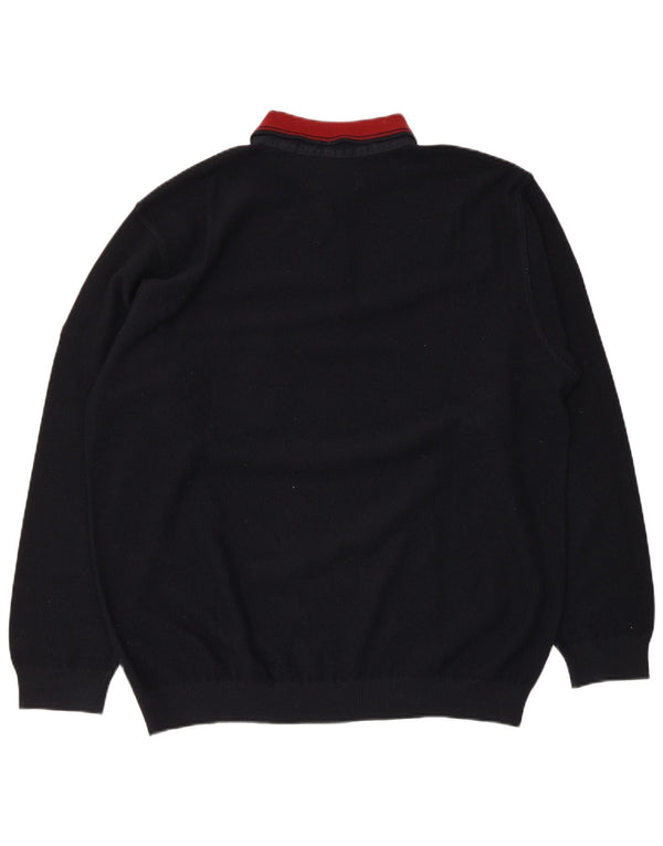 Pulover cu gât polo pentru bărbați Green Coast IT 56 XL Lână bleumarin