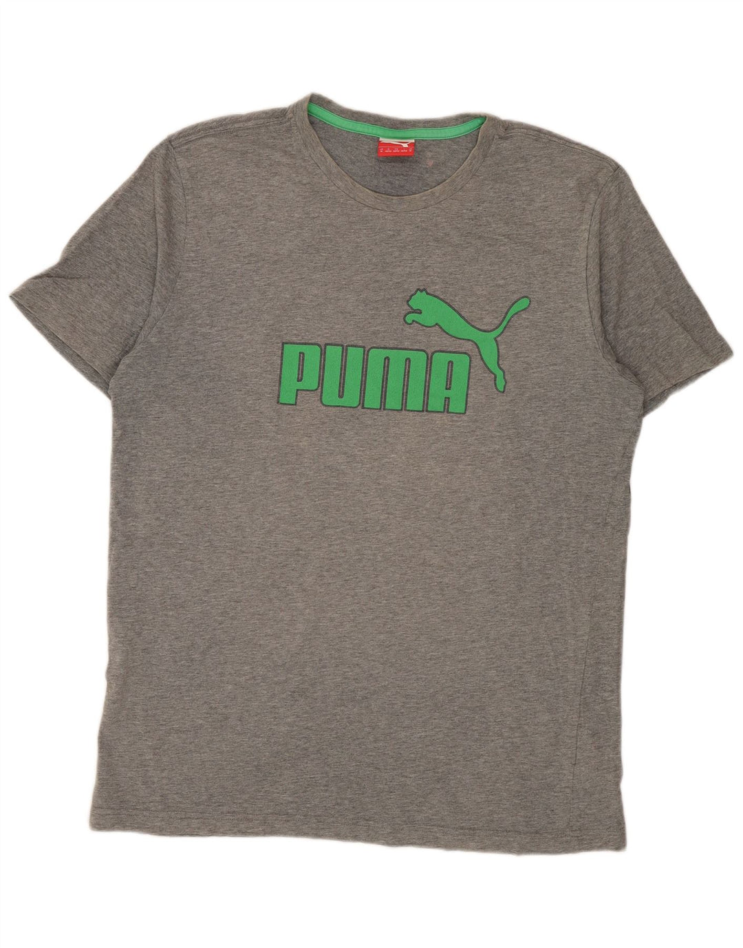 Tricou grafic PUMA pentru bărbați Top din bumbac cu pete gri mediu