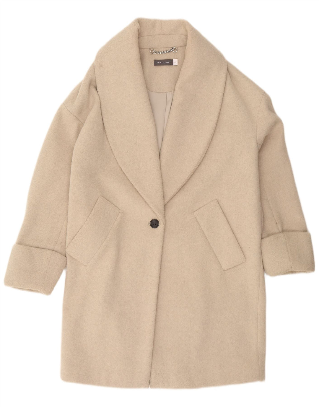 MINT VELVET pardesiu supradimensionat pentru femei UK 6 XS poliester bej