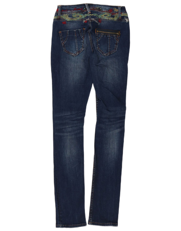 Blugi skinny pentru femei Desigual W26 L32 Bumbac Floral Albastru