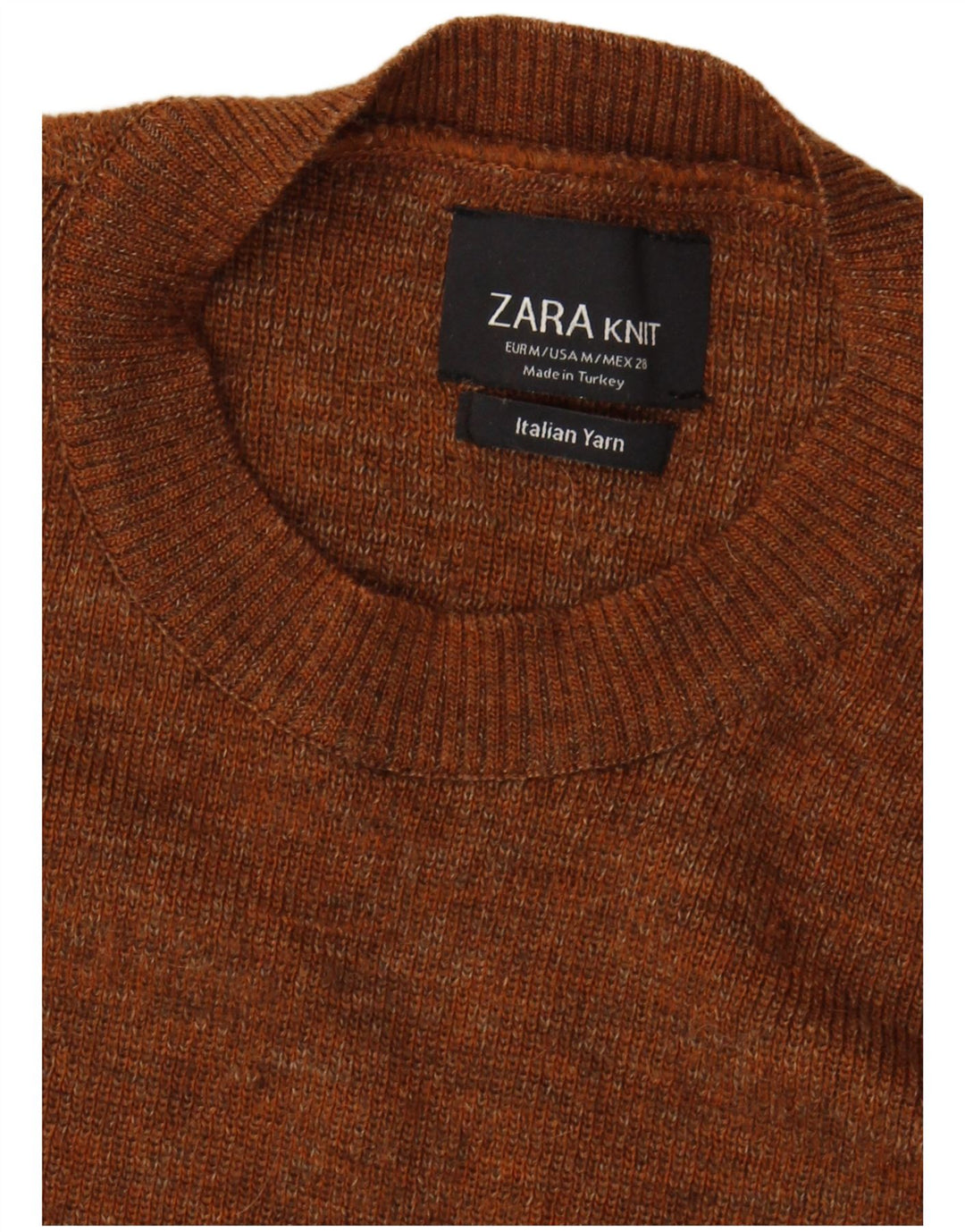 Pulover pentru damă Zara, cu gât turnut, maro mediu, UK 12