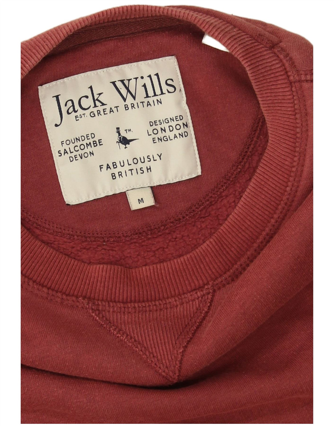 Pulover Jack Wills pentru bărbați, bumbac mediu burgundă