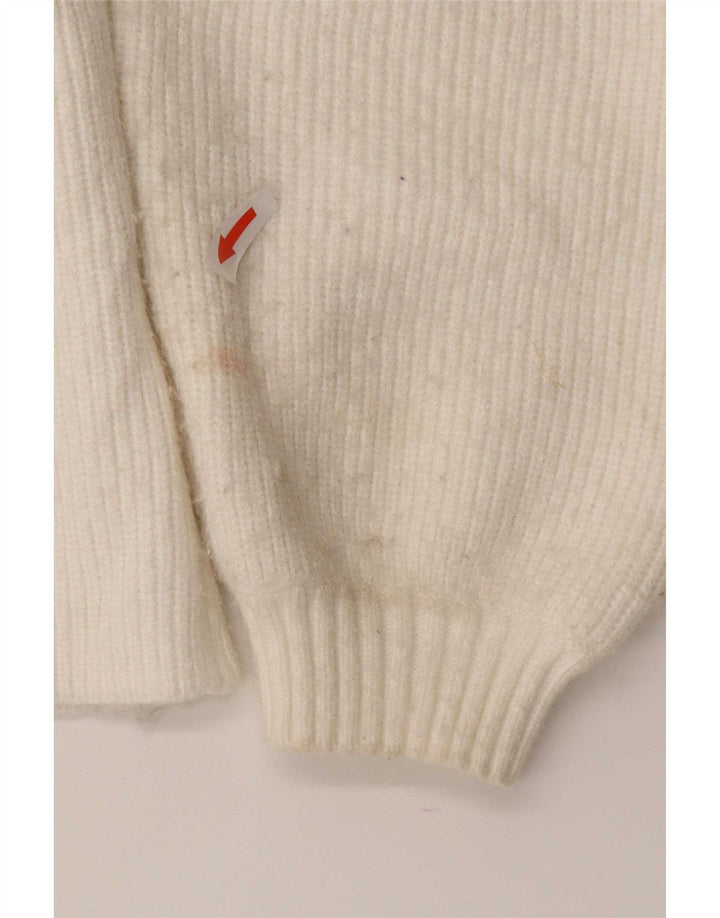 Pulover cardigan pentru femei Zara UK 12 Medium White Viscose