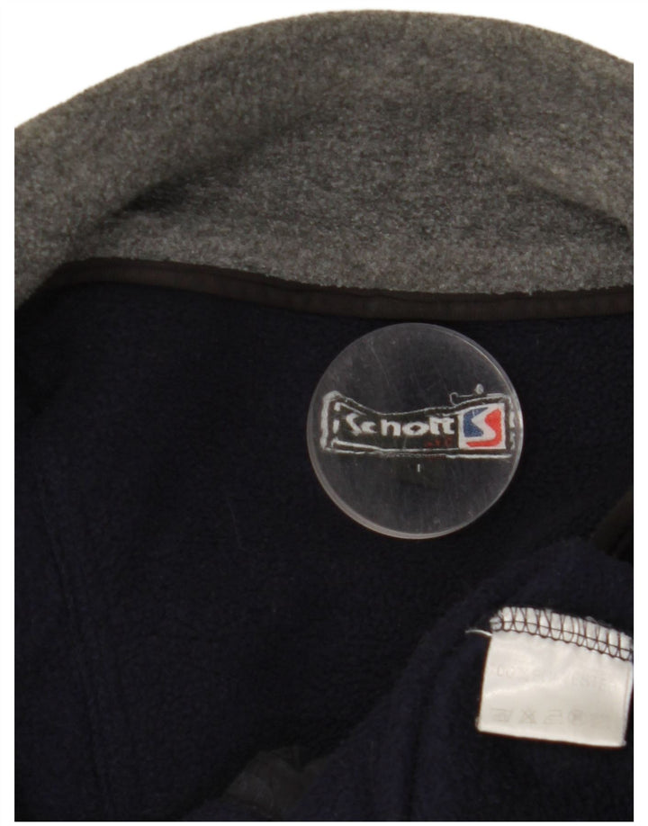 Jachetă fleece pentru bărbați SCHOTT UK 40, mare, albastru, poliester