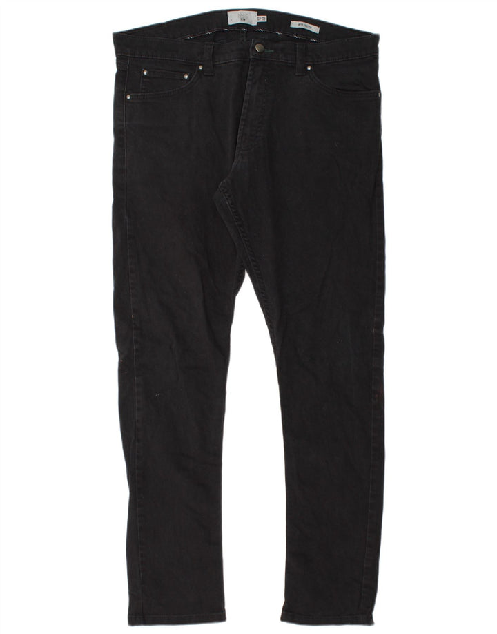Blugi slim pentru bărbați Marks & Spencer W36 L33 bumbac negru