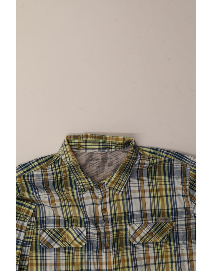 EDDIE BAUER Mens Short Sleeve Shirt XL Multicoloured Check Cotton Vintage Eddie Bauer and Second-Hand Eddie Bauer from Messina Hembry 