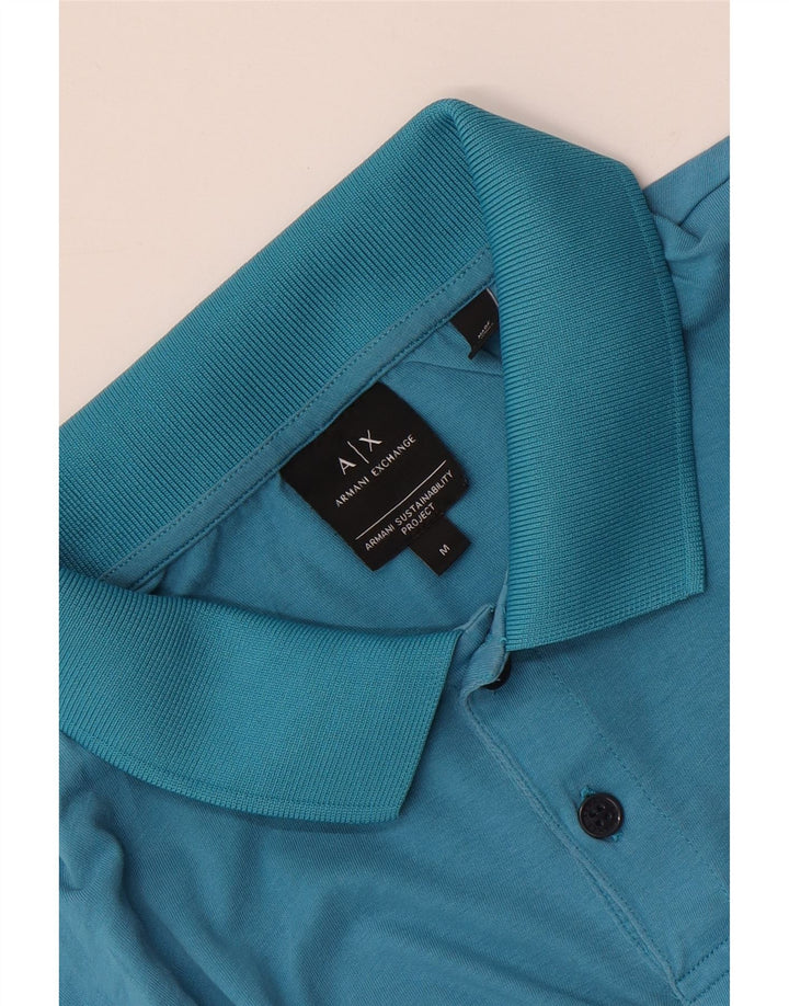 Tricou polo Armani Exchange pentru bărbați, albastru mediu