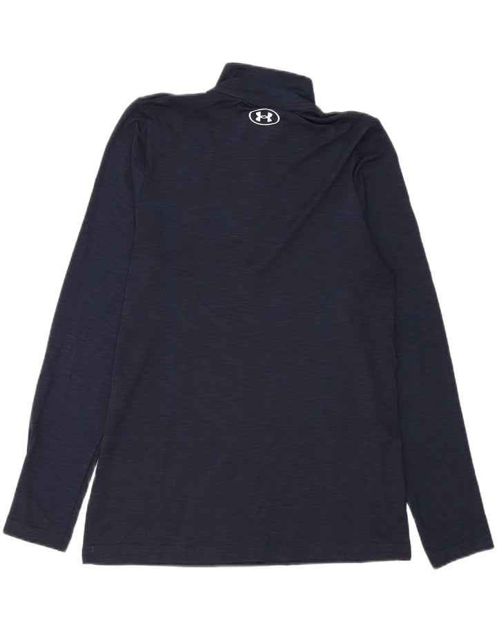 UNDER ARMOUR Top cu fermoar pentru bărbați cu mânecă lungă, poliester, albastru bleumarin