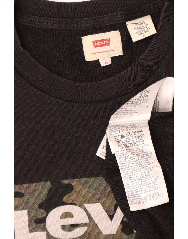 Levi's Pulover grafic pentru bărbați, bumbac mediu negru