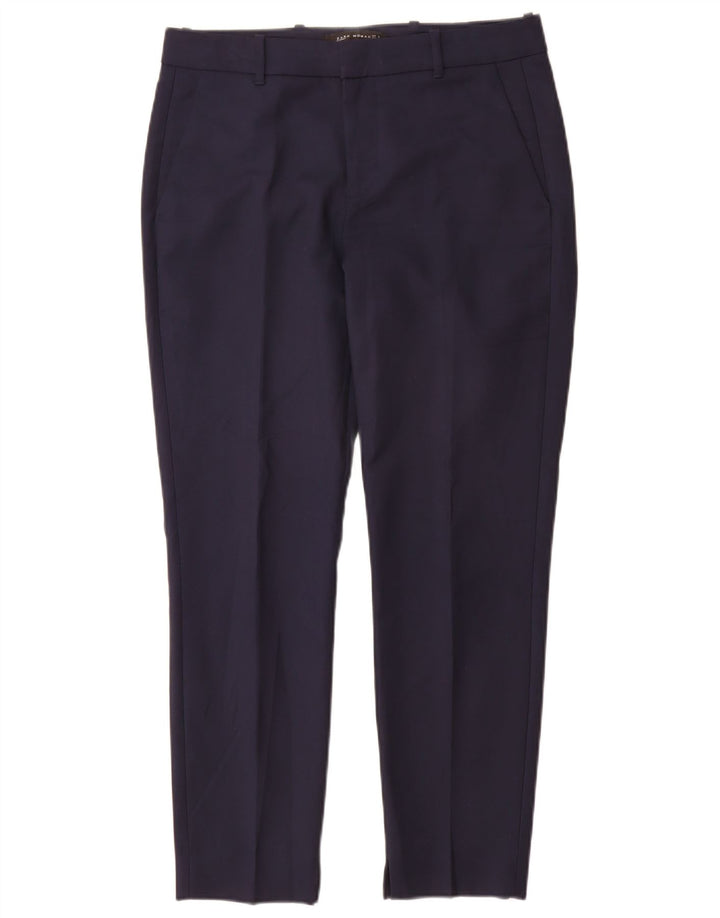 Pantaloni de costum slim pentru femei Zara Mediu L28 L29 Bumbac bleumarin