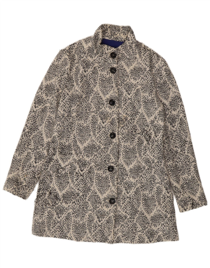 Palton pentru femei Desigual cu model abstract EU 44 XL bumbac alb