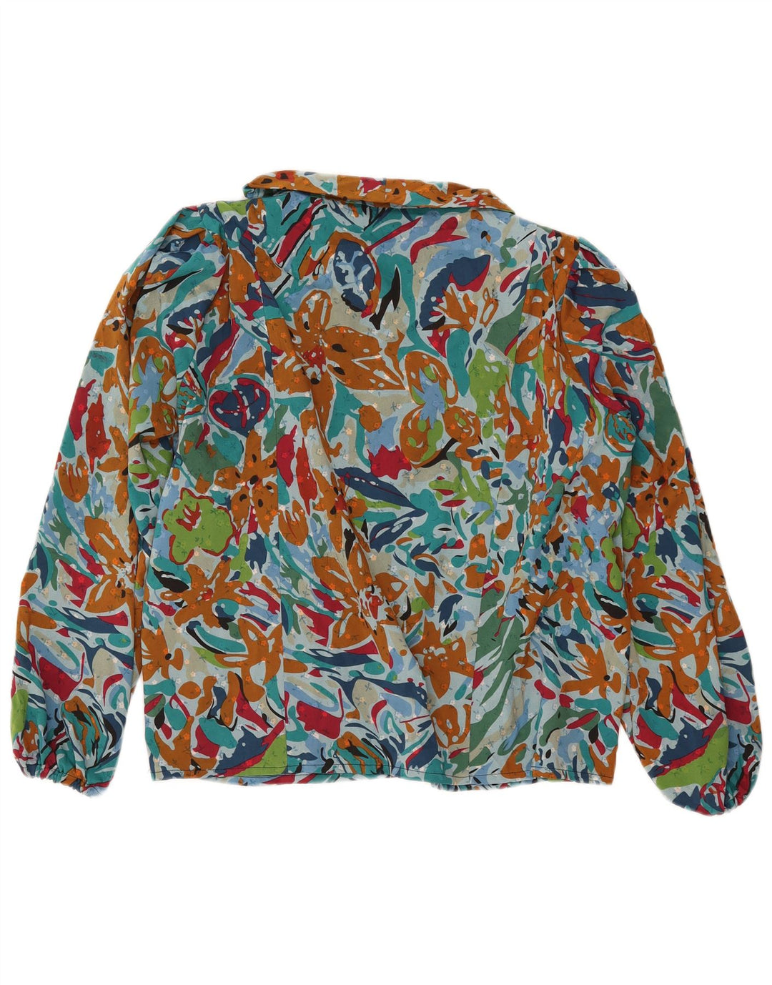 Bluză pentru femei VINTAGE cămașă cu cravată în față UK 20 2XL Multicolor Floral